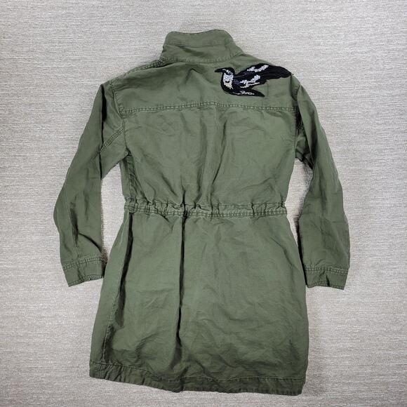 Cabi Bird Utility Jacket Women’s XXS Green Linen Sequin Appliqué Military Parka - Picture 9 of 16